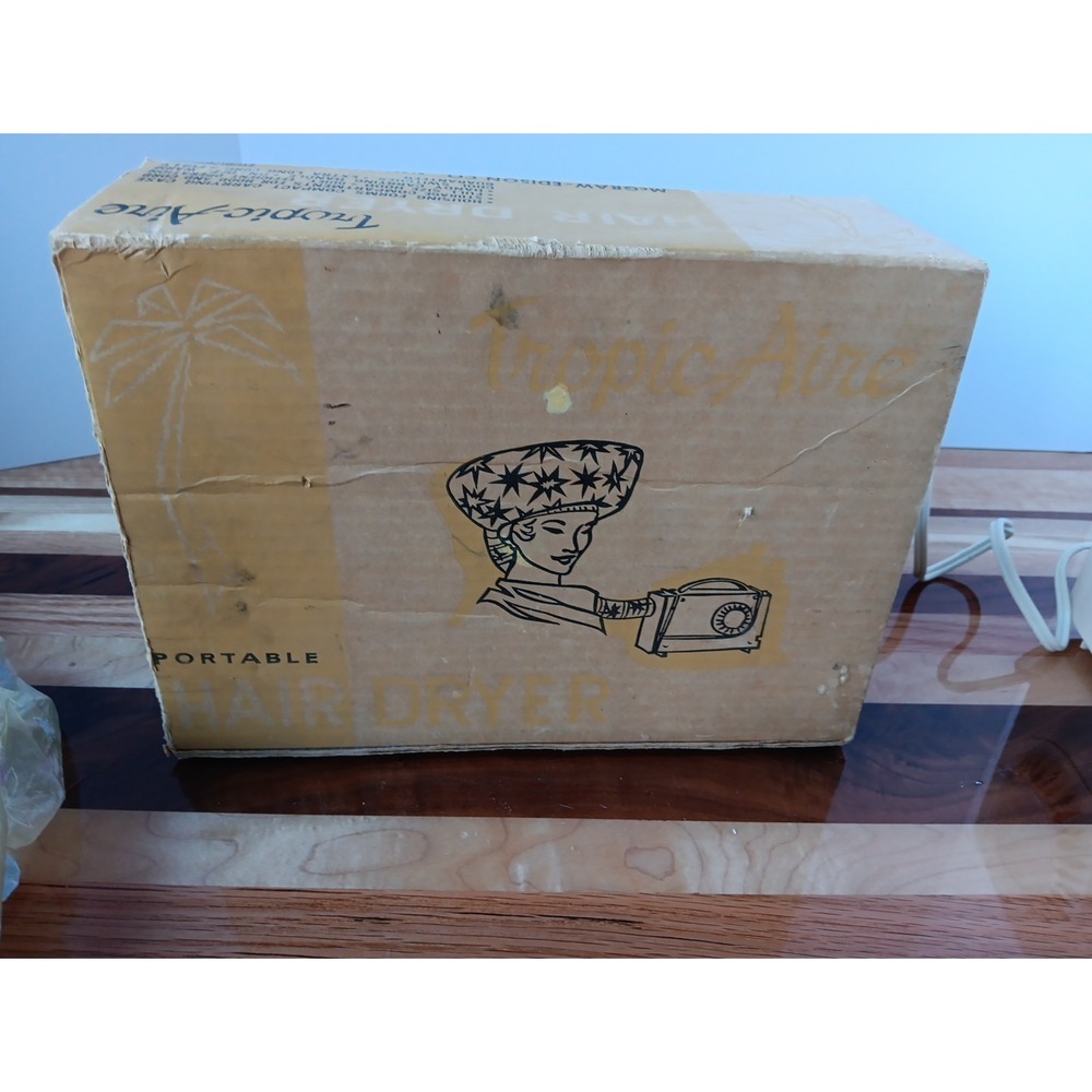 VTG Tropic Aire Portable Hair Dryer In Case With Soft Bonnet Hood WORKS! 38116 - Picture 13 of 16